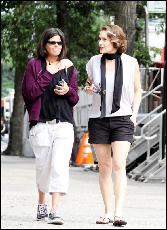 Kate Winslet, très concentrée sur le tournage de Mildred Pierce, à New York. 28/05/2010
