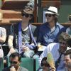 Mélanie Thierry et Raphaël assistent aux demi-finales messieurs de Roland-Garros avec Gaspard Ulliel et sa compagne Jordane, le 4 juin 2010