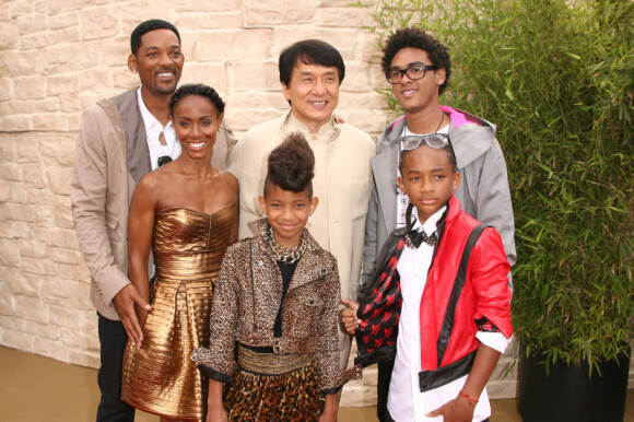 Will Smith, Jada Pinkett Smith, Jackie Chan, Willow Smith, Trey Smith et Jaden Smith lors de l'avant-première de Karate Kid le 7 juin 2010 à Los Angeles