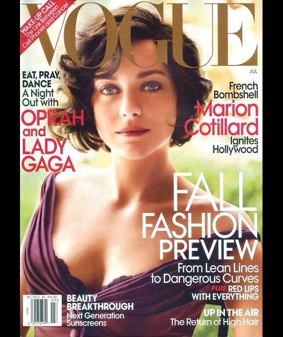 Marion Cotillard en couverture du Vogue US du mois de juilet 2010