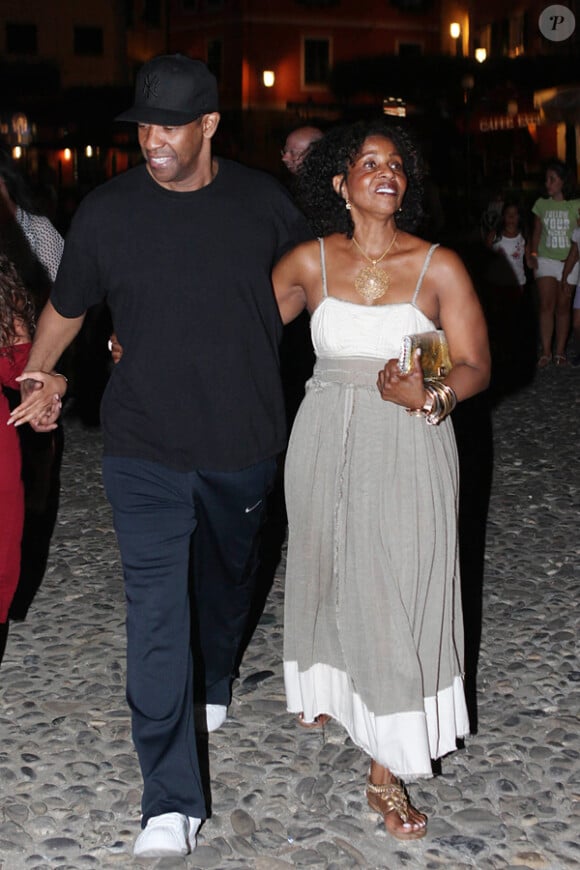 Denzel Washington, sa femme Paulette et leurs quatre enfants en vacances à Portofino en Italie