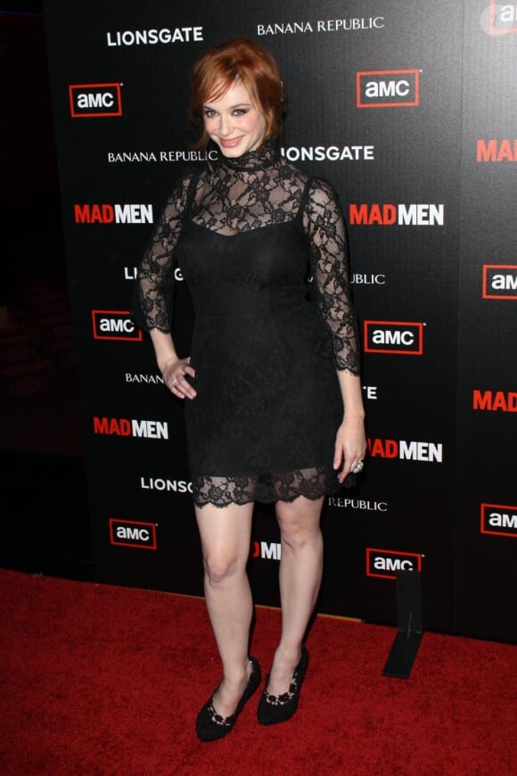 Christina Hendricks lors de la soirée ABC pour la quatrième saison de Mad Men au Mann 6 Theatre à Los Angeles le 20 juillet 2010