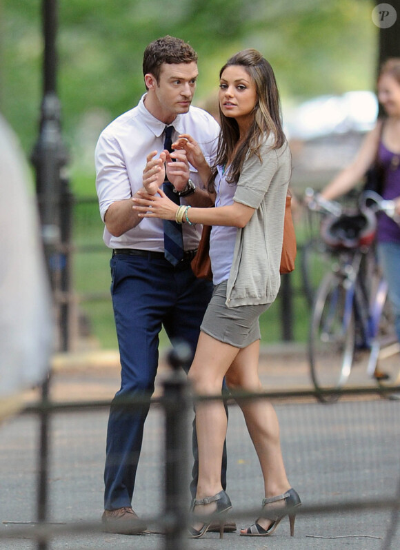 Justin Timberlake et Mila Kunis sur le tournage de Friends with Benefits à New York le 21 juillet 2010