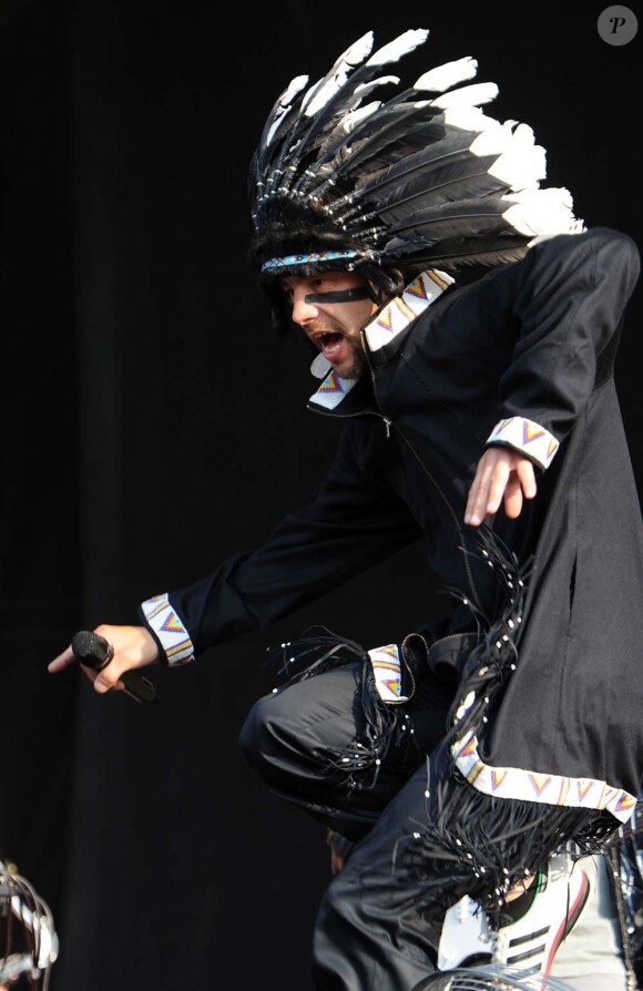 Jamiroquai en concert à Londres, le 26 juin 2010