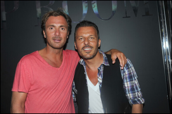 Christophe Dugarry et Jean-Roch lors d'une soirée au VIP Room à Saint-Tropez le 28 juillet 2010