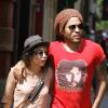 Lenny Kravitz et sa fille Zoe Kravitz se promènent à New York