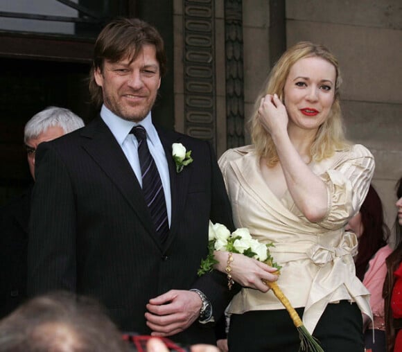 Sean Bean et Georgina Sutcliffe lors de leur mariage en février 2008