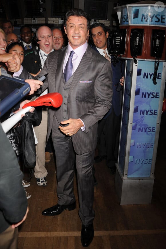 L'équipe du film Expendables a investi la bourse de New York le 19 août 2010 : Sylvester Stallone