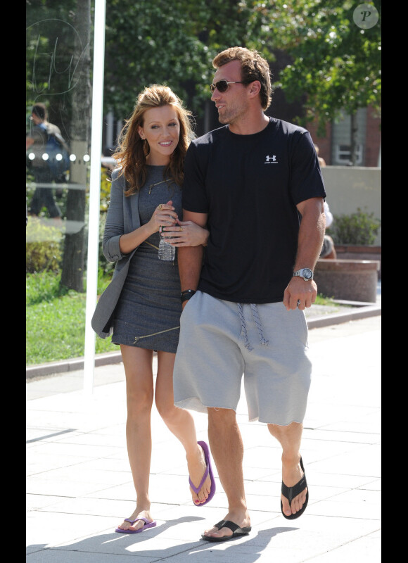 Katie Cassidy et son petit ami sur le tournage de Gossip Girl à New york, le 26 août 2010