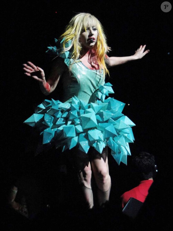 Lady Gaga en concert à Los Angeles, le 11 août 2010