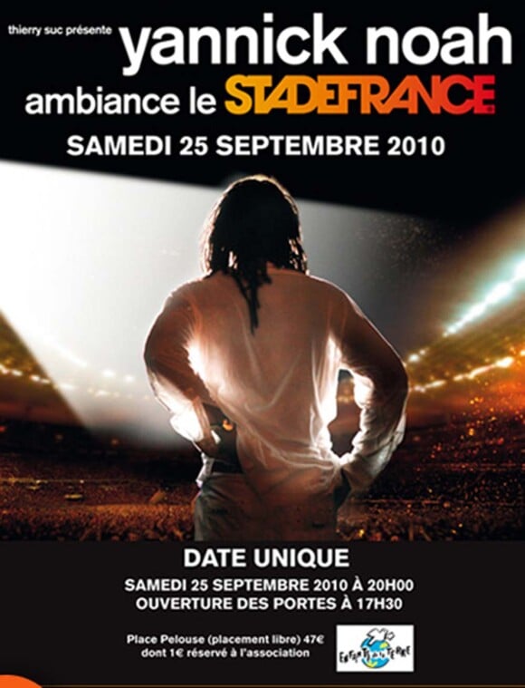 Yannick Noah au Stade de France, le 25 septembre 2010