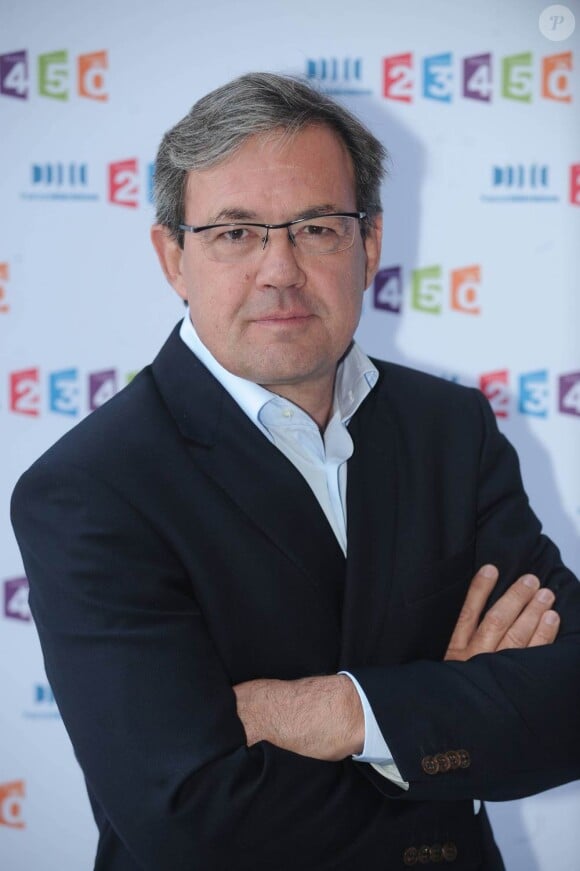 Benoit Duquesne à l'occasion de la conférence de presse de rentrée de France Télévisions, à Paris, le 3 septembre 2010.