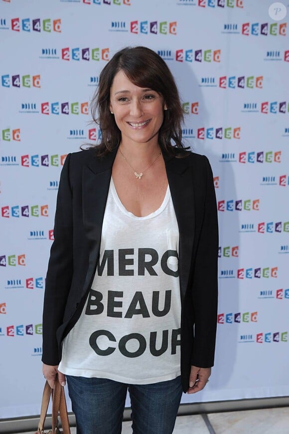Daniela Lumbroso à l'occasion de la conférence de presse de rentrée de France Télévisions, à Paris, le 3 septembre 2010.