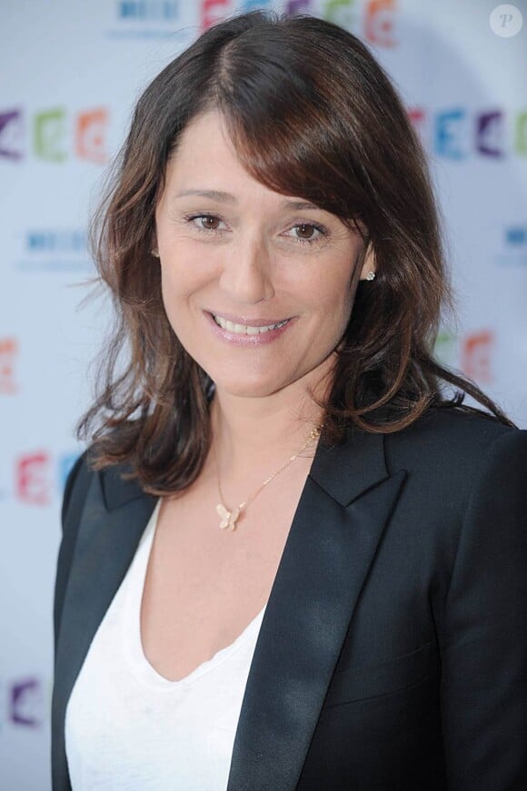 Daniela Lumbroso à l'occasion de la conférence de presse de rentrée de France Télévisions, à Paris, le 3 septembre 2010.