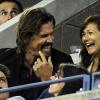 Josh Brolin et une amie dans les gradins de l'US Open 2010, à New York, le 9 septembre.