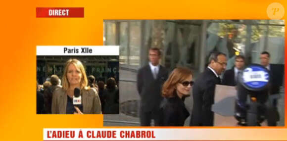 Isabelle Huppert lors de la cérémonie en hommage à Claude Chabrol à la Cinémathèque de Paris, le 17 septembre 2010