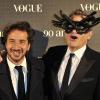Edouard Baer et Jean-Charles de Castelbajac lors de la soirée des 90 ans du magazine Vogue France à Paris le 30 septembre 2010