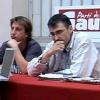 Jean-Luc Mélenchon (gauche) attaque David Pujadas dans Fin de consession, le documentaire de Pierre Carles (droite), en salles le 27 octobre 2010