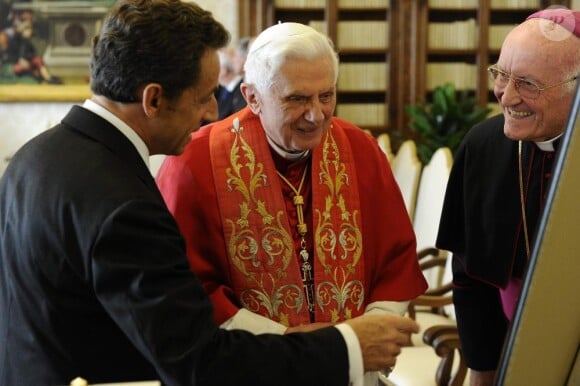 Le pape Benoît XVI et Nicolas Sarkozy, le 8 octobre 2010.