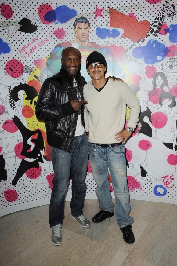 Saïd Taghmaoui et le boxeur Souleymane M'Baye au Palais de Tokyo le 14/10/10