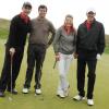 Alain Boghossian, Astrid Bard et Laurent Blanc lors du tournoi de golf des personnalités à Guyancourt le 15 octobre 2010