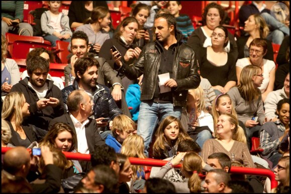 Nikos Aliagas venu voir Christophe Maé en concert à Bercy, le 20 octobre 2010