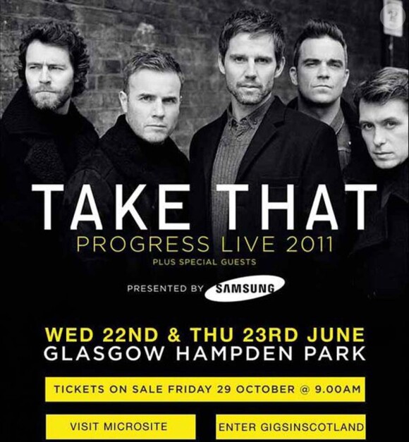 Robbie Williams et Take That en tournée à partir de mai 2011
