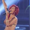 Rihanna se produit sur le titre Only Girl, sur le plateau de l'émission italienne X Factor, mardi 9 novembre, à Milan.