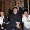 Remise de décorations au ministère de la Culture, le 16 novembre 2010 : Claude Brouet, Paco Rabanne, Frédéric Mitterrand et Marie-Louise Carven Grog