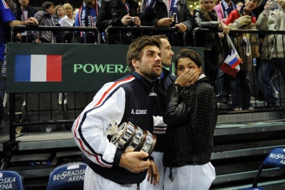 Ici Arnaud Clément. L'Equipe de France de tennis a perdu en finale de la Coupe Davis contre la Serbie, le 5 décembre 2010