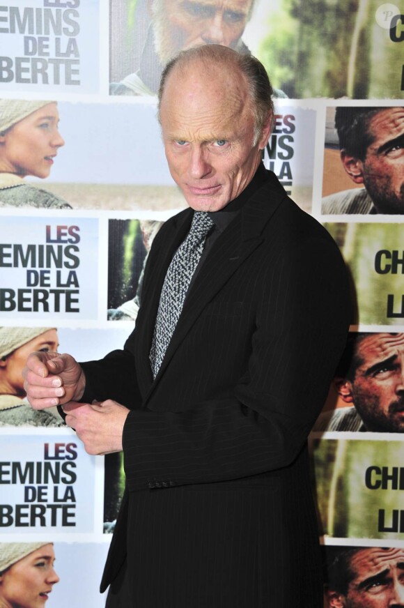 Ed Harris à l'occasion de l'avant-première des Chemins de la Liberté, qui s'est tenue à la Cinémathèque Française, à Paris, le 13 décembre 2010.