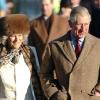 Camilla Parker Bowles et le prince Charles à la messe de Noël, le 25 décembre, à Sandringham.