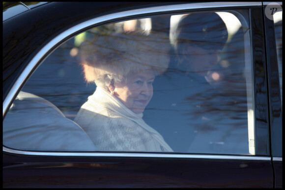 Elizabeth II à la messe de Noël, le 25 décembre, à Sandringham.