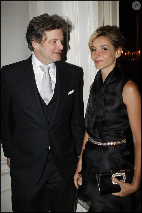 Colin Firth et Clotilde Courau à la réception organisée à la résidence privée de l'Ambassadeur de Grande-Bretagne, à Paris, après la projection du Discours d'un Roi. 4/01/2011