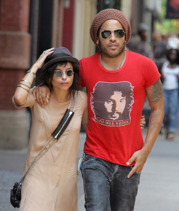 Zoe et Lenny Kravitz à New York, le 16 juillet 2010.