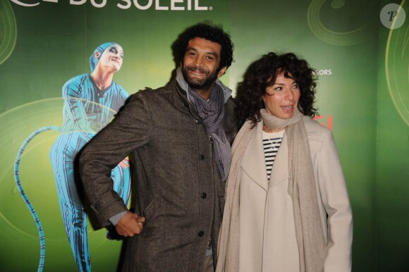 Ramzy et Anne de Petrini à Bercy, pour assister au spectacle Saltimbanco, le 13 janvier 2011.