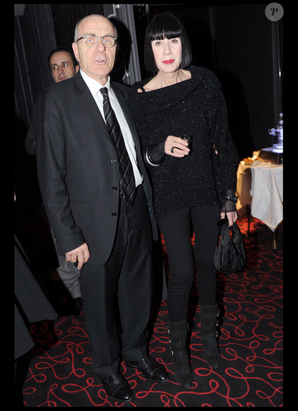 Chantal Thomass et son époux lors de la soirée Chez Castel pour le nouvel an russe, organisée par la marque de vodka Smirnoff, le 13 janvier 2011 à Paris