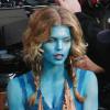 AnnaLynne McCord en mode Avatar sur le tournage de 90210, à Los Angeles, le 10 décembre 2010