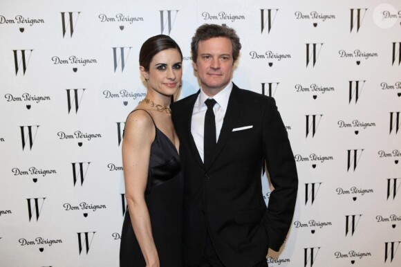 Colin Firth et sa femme Livia à la W Magazine's Golden Globes Party, le 14 janvier 2011, au Château Marmont à West Hollywood