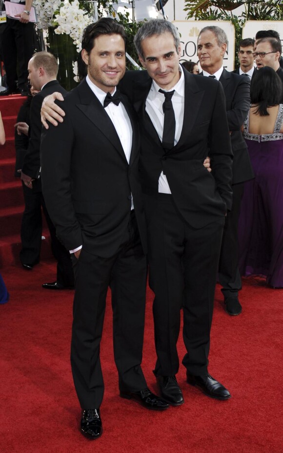 Edgar Ramirez et Olivier Assayas lors des Golden Globes le 16 janvier 2011 à Los Angeles