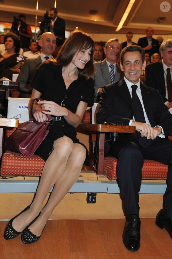 Carla Bruni et Nicolas Sarkozy lors de leur visite officielle en Inde, le 4 décembre 2011.