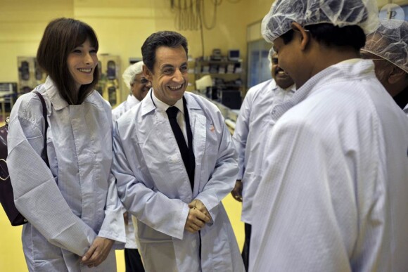 Carla Bruni et Nicolas Sarkozy en Inde, le 4 décembre 2010.