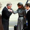 Nicolas Sarkozy et Carla Bruni lors de leur premier voyage officiel de mariés, en Angleterre, en mars 2008. Ils ont été reçus par la reine Elizabeth II, le prince Charles et Camilla.