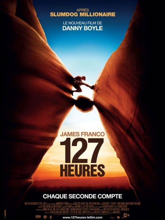 L'affiche originale de 127 heures, nominé à l'Oscar du meilleur film lors de la cérémonie des Oscars, qui se tiendra le 27 février 2011.