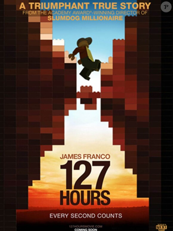 L'affiche en Lego de 127 heures, nominé à l'Oscar du meilleur film lors de la cérémonie des Oscars, qui se tiendra le 27 février 2011.