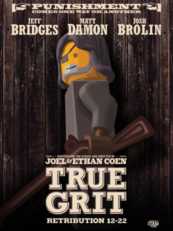 L'affiche en Lego de True Grit, nominé à l'Oscar du meilleur film lors de la cérémonie des Oscars, qui se tiendra le 27 février 2011.