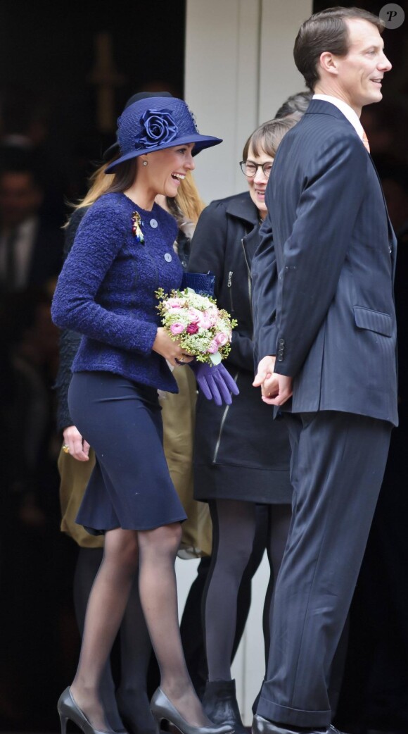 La princesse Marie de Danemark et le prince Joachim de Danemark arrivent à l'anniversaire des 350 ans de la Haute Cour dans l'université de Copenhague le 14 février 2011