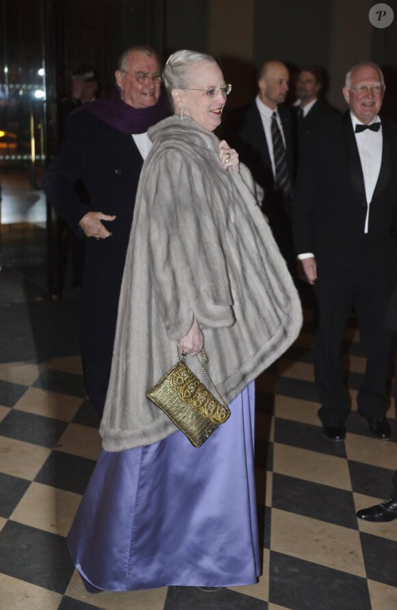 La reine Margrethe de Danemark lors du gala pour célébrer les 350 ans de la Haute Cour dans le Ny Carlsberg Glyptotek le 14 février 2011