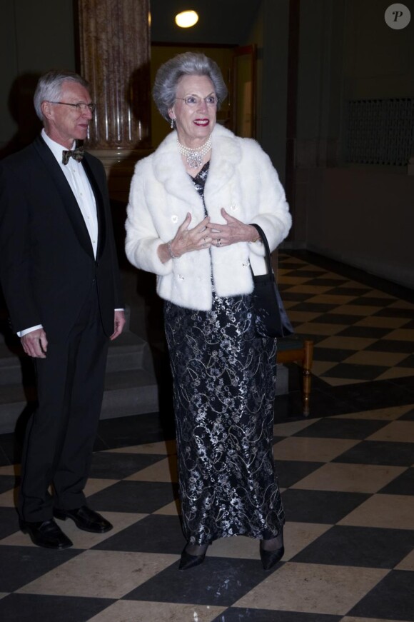 la princesse Benedikte de Danemark lors du gala pour célébrer les 350 ans de la Haute Cour dans le Ny Carlsberg Glyptotek le 14 février 2011