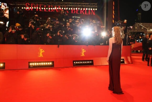 La ravissante Jessica Chastain à l'occasion de la présentation de Coriolan, dans le cadre de la 61e Berlinale, à Berlin, le 14 février 2011.